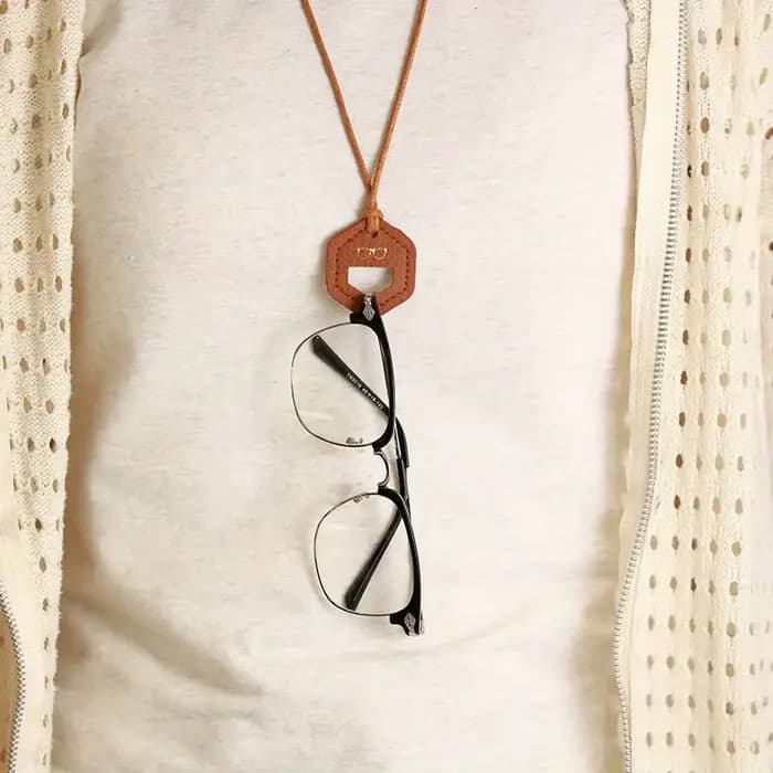 Corde de lunettes en cuir microfibre