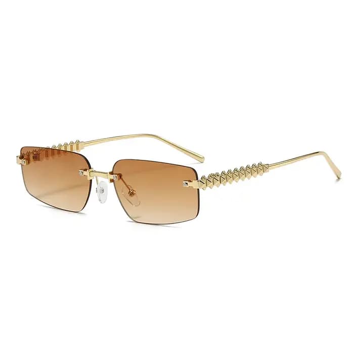 Lunettes de soleil vintage sans monture pour femmes et hommes
