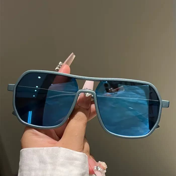 KAMMPT lunettes de soleil à jante irrégulière hommes 2025 nouvelle mode Vintage Double pont nuances femmes