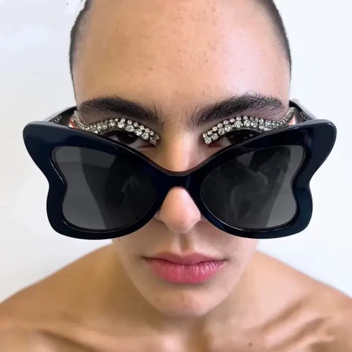 Lunettes de soleil papillon surdimensionnées pour femmes