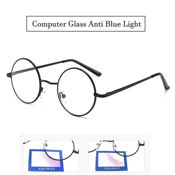 Lunettes d'ordinateur de jeu rétro Vintage pour femmes et hommes, monture métallique Anti-lumière bl