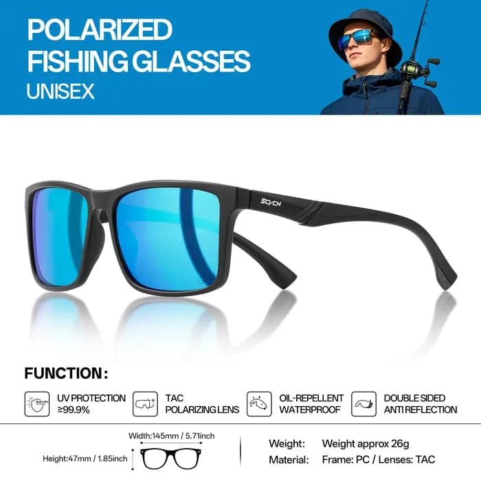 Lunettes de soleil polarisées SCVCN pour la pêche