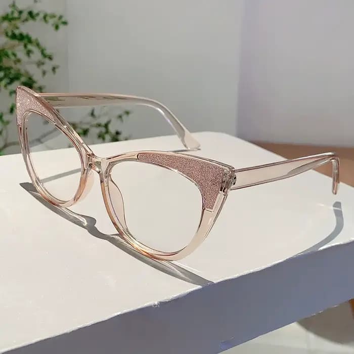 KAMMPT – lunettes œil de chat pour femmes, tendance colorée, monture scintillante, mode populaire, m