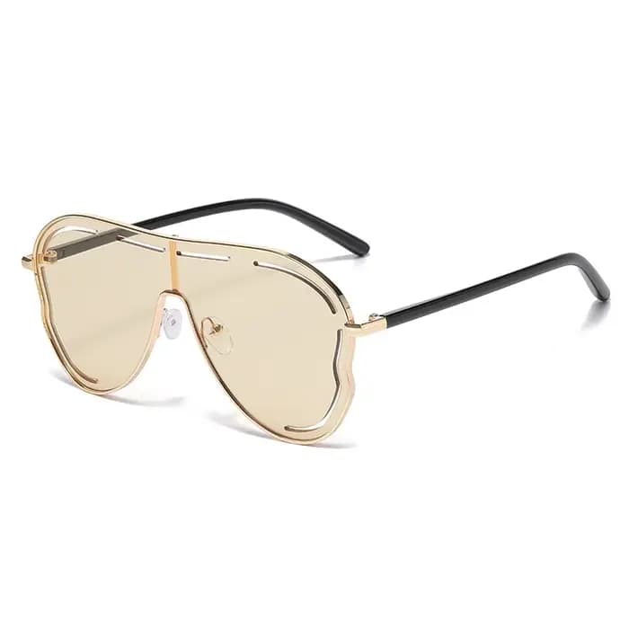 Lunettes de soleil à monture large en alliage pour hommes et femmes