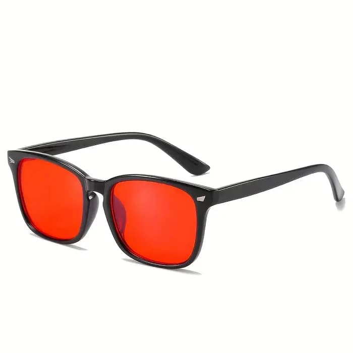 Lunettes classiques anti-lumière bleue pour hommes et femmes, verres rouges, carrés, meilleur sommei