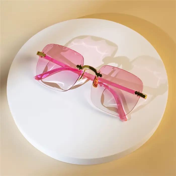 4 pièces lunettes de soleil carrées sans monture femmes marque de luxe concepteur été