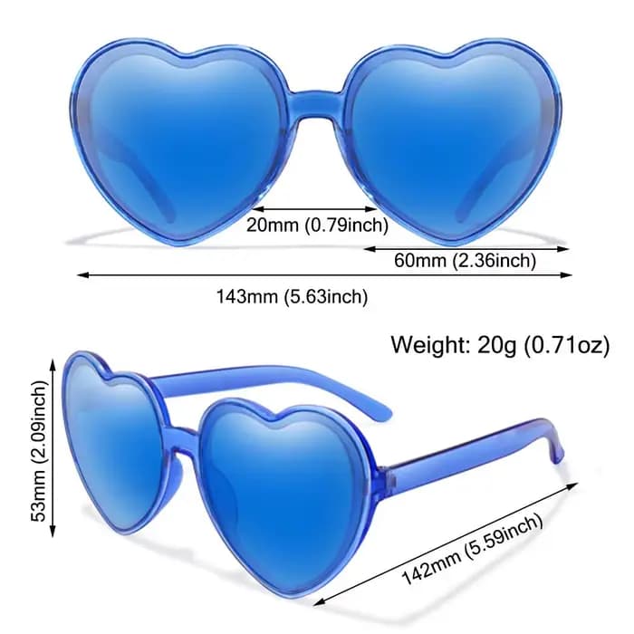 Lunettes de soleil tendance en forme de cœur pour femme