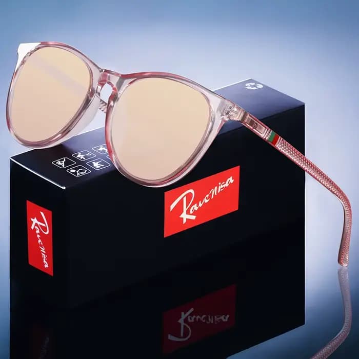 Lunettes de soleil polarisées tendance pour femmes, monture Design de marque rose, UV400