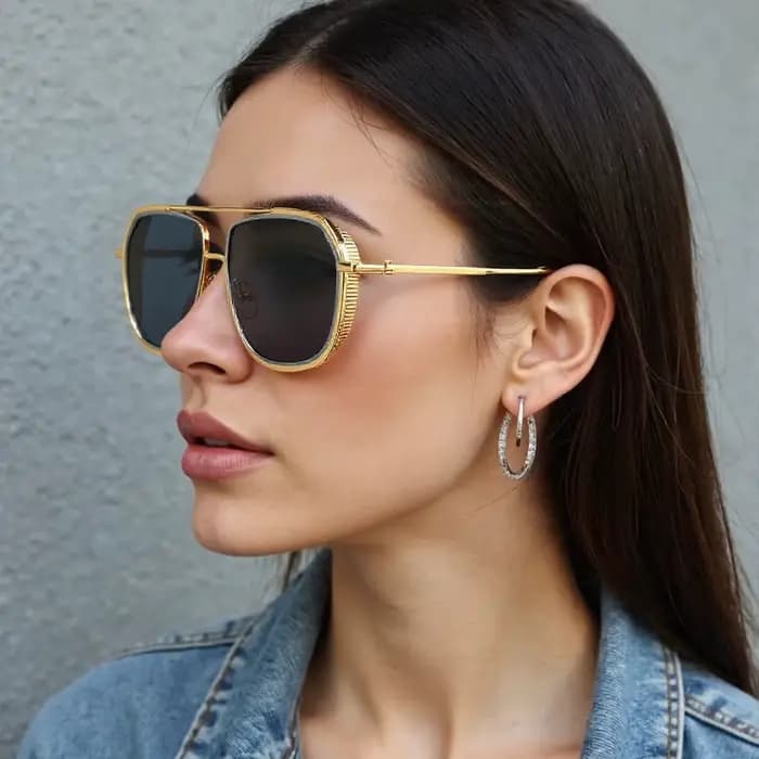 Lunettes de soleil carrées plein cadre pour femmes