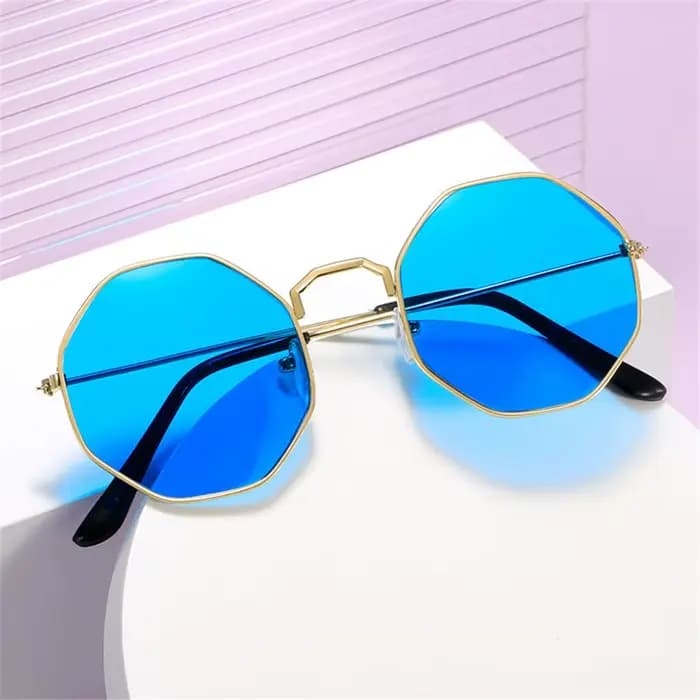 Lunettes de soleil rétro octogonales pour hommes et femmes