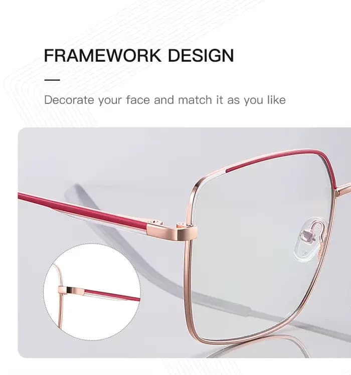 JMISUS mode femmes lunettes multifocales progressives cadre métallique carré avec lentilles photochromiques bloquant la lumière bleue