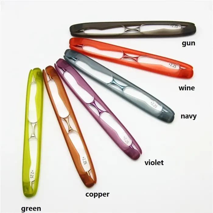 EnzoDate Lot de 3 lunettes de lecture, mini lecteur de poche pliable brevet américain, lunettes port