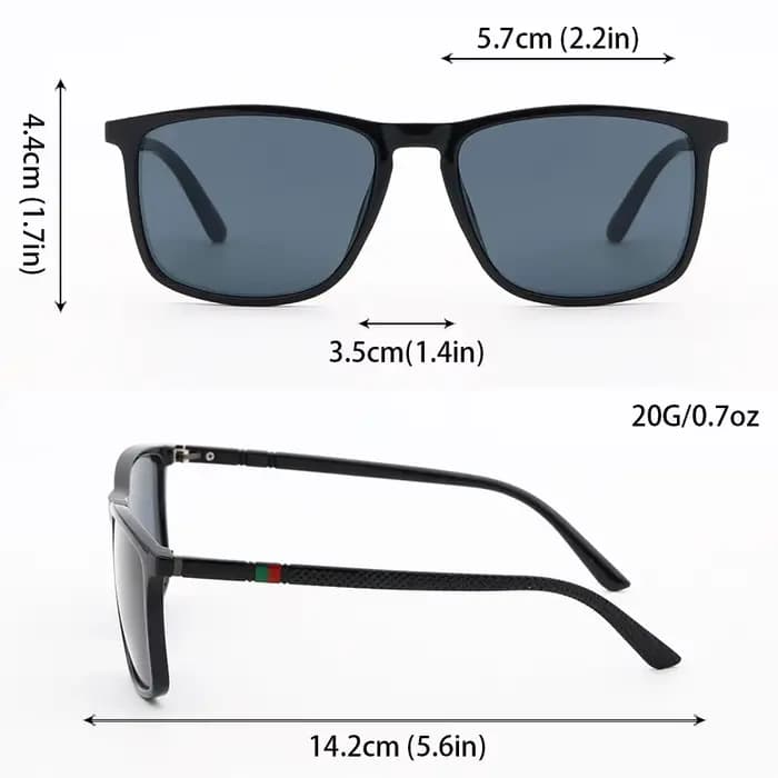 Lunettes de soleil rectangulaires vintage unisexes