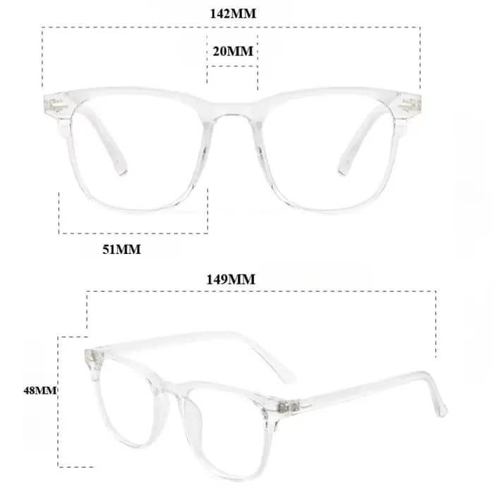 Lunettes de myopie à finition transparente pour hommes et femmes