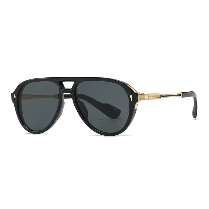 Lunettes de soleil d'aviateur rétro à Double monture carrée pour hommes européens et américains