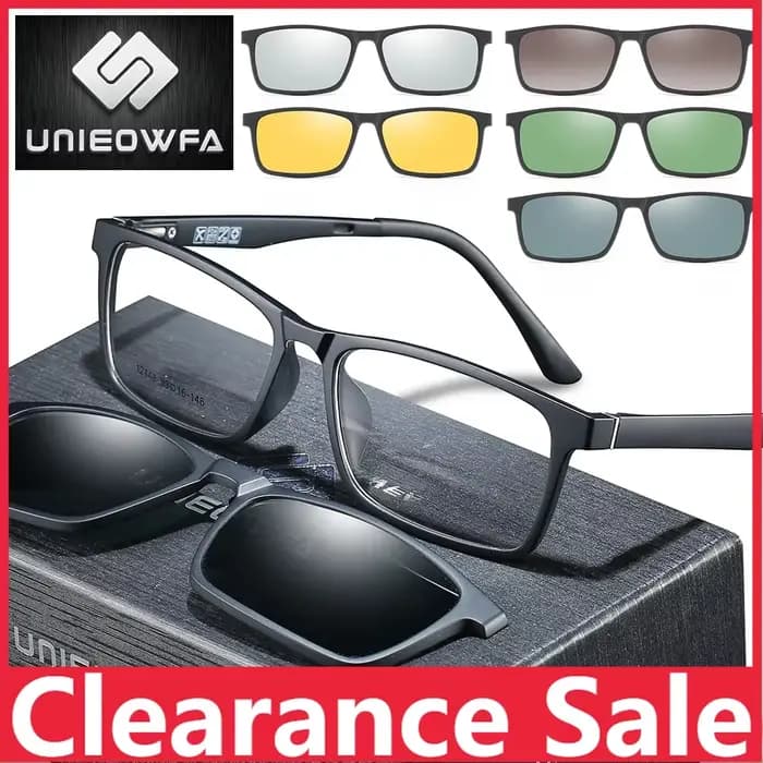 Monture de lunettes à 5 aimants pour hommes et femmes