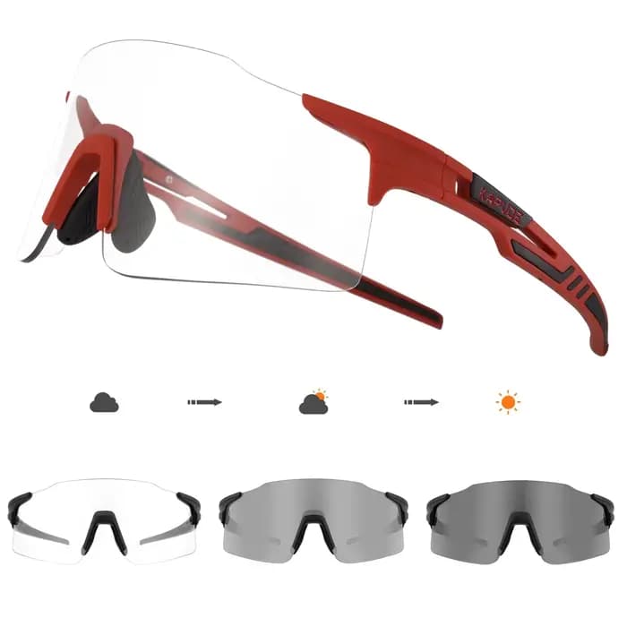 Lunettes de soleil photochromiques rouges bleues pour hommes