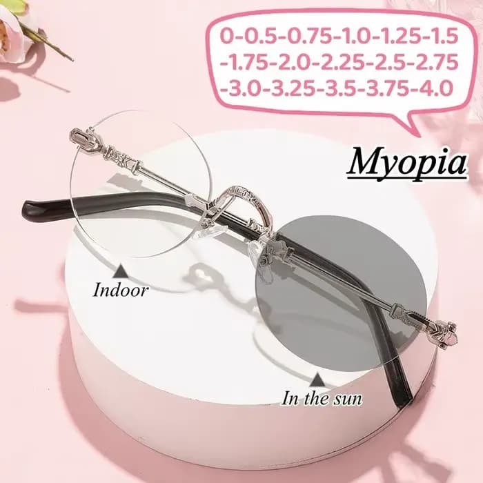 Lunettes photochromiques à la mode sans cadre pour myopie
