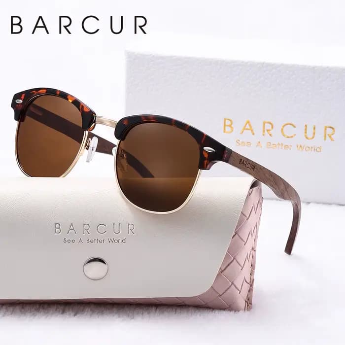 BARCUR marque sourcils uniques lunettes de soleil polarisées PC + cadre en métal riz ongles Design d