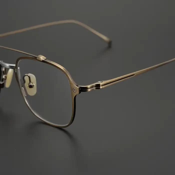Lunettes Aviateur Japonaises Carrées en Titane Léger Style Rétro pour Hommes – Monture de Vue