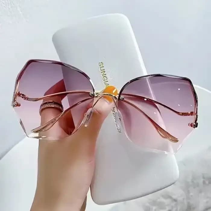 Lunettes de soleil rondes irrégulières pour femmes, lunettes de soleil dégradées, lunettes de soleil