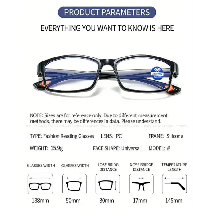 Lunettes de lecture HD classiques, lunettes anti-lumière bleue ultra-légères haute définition pour u