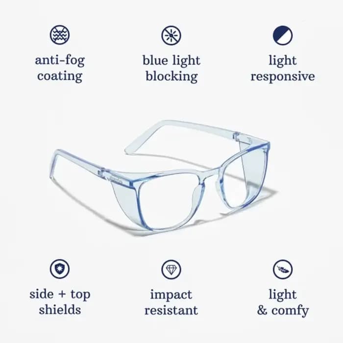 Lunettes de sécurité Anti-buée, lunettes de protection, boucliers latéraux, protection Anti-lumière