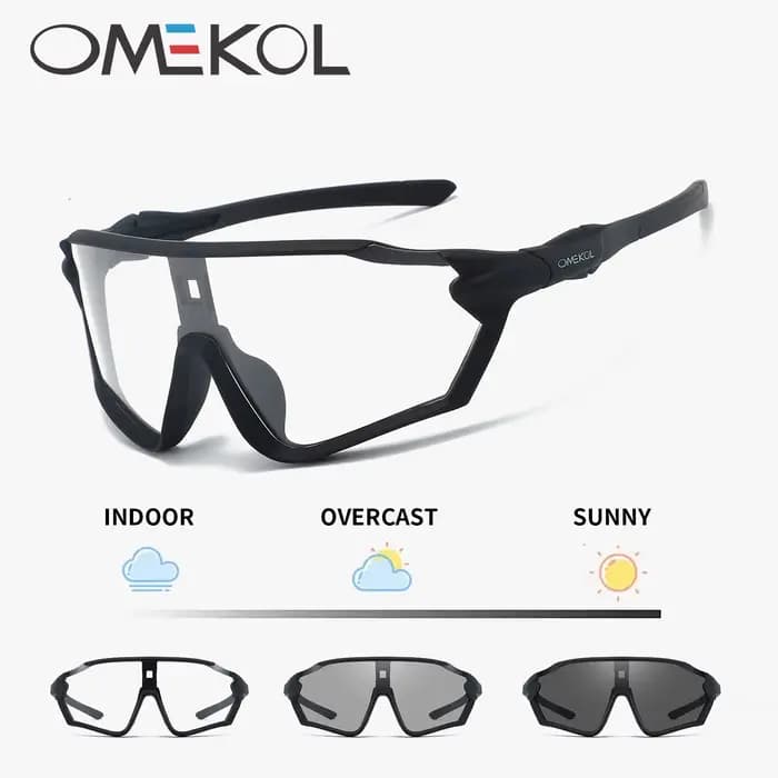 OMEKOL flambant neuf Protection UV lunettes de cyclisme photochromiques