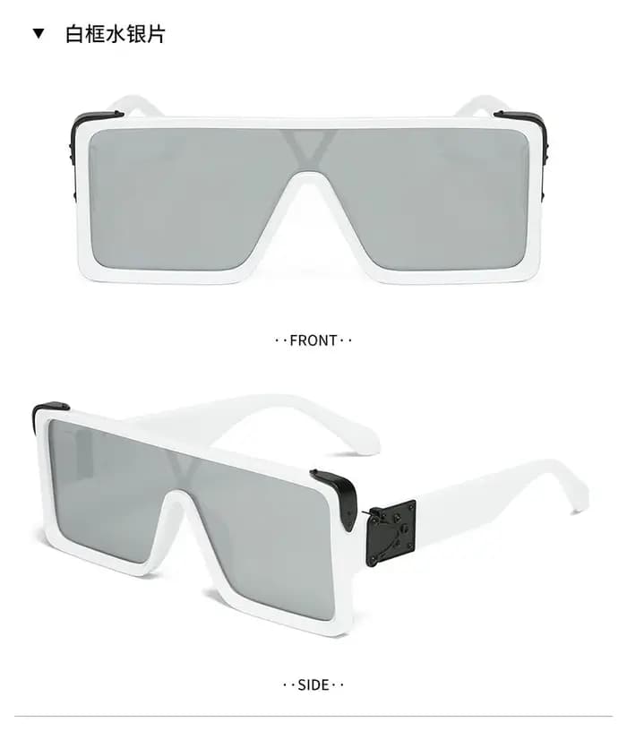 CHHC-Lunettes de soleil de printemps et d'été, grandes lunettes de soleil carrées, lentille une pièce, UV400, les plus récentes, 2022