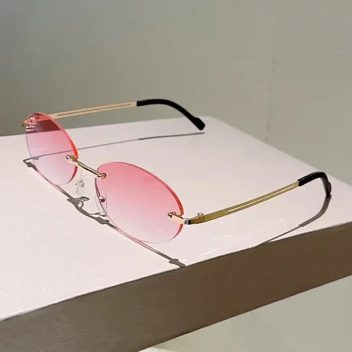 KAMMPT sans monture ovale lunettes de soleil hommes mode dégradé décor nuances femmes 2025 nouveau