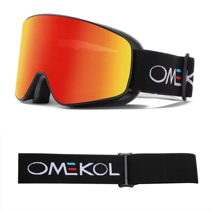 OMEKOL flambant neuf Double couche Anti-buée lunettes de Ski motoneige lunettes Sport de plein air n