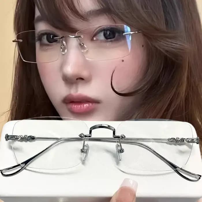 Lunettes sans monture Harajuku pour femmes