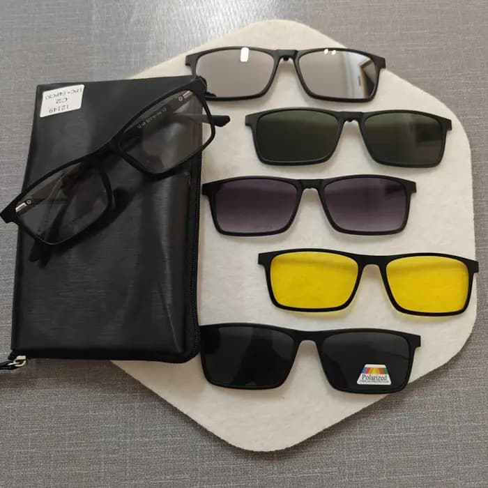 YIMARUILI 1 + 5 mode lunettes polarisées magnétiques carré conduite Vision nocturne optique lunettes de Prescription hommes et femmes 12149