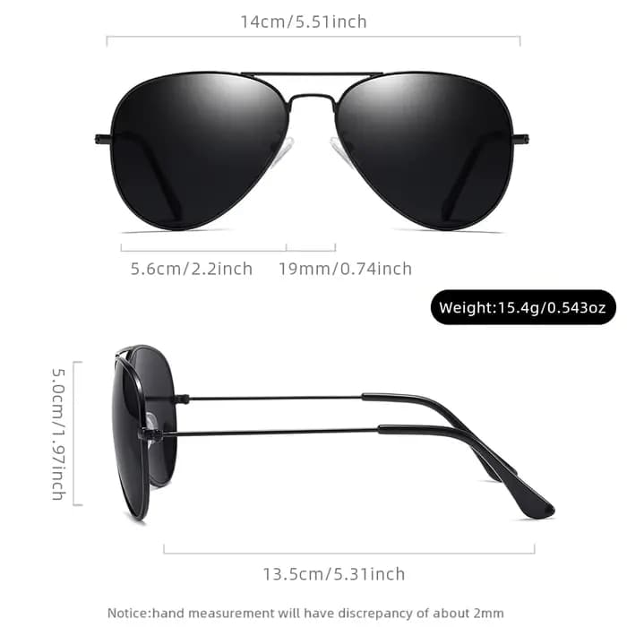 Lunettes de soleil pilote classiques pour hommes et femmes
