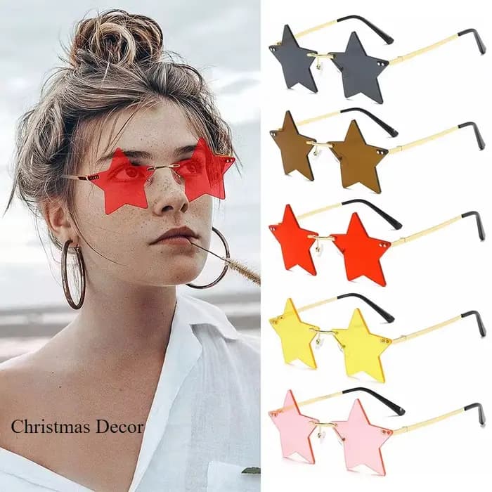 Lunettes de soleil sans monture en forme d'étoile