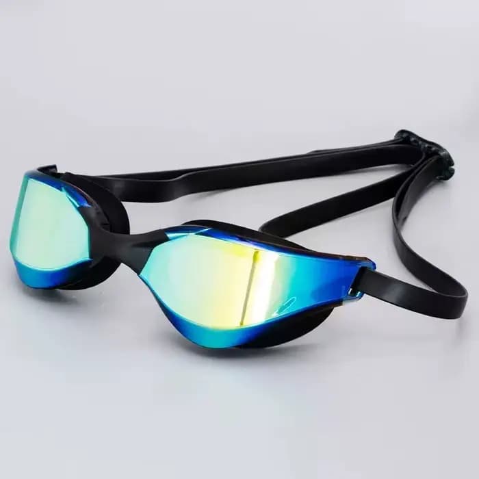 Lunettes de natation de compétition professionnelles anti-buée avec protection UV, en silicone rouge