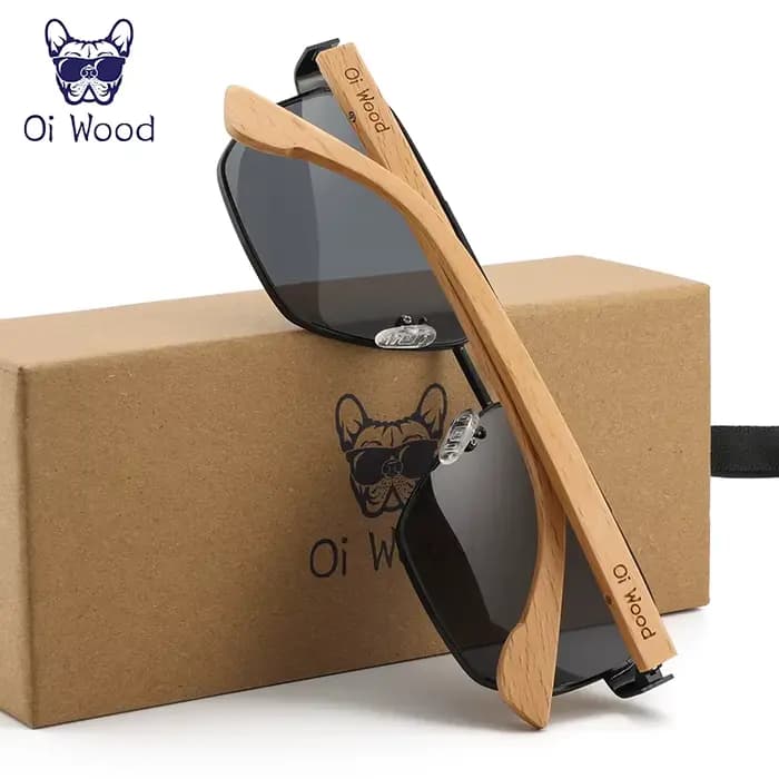 Lunettes de soleil en bois pour hommes et femmes