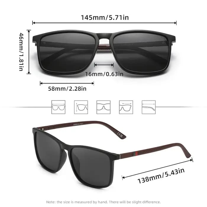 Lunettes de soleil rectangulaires classiques pour hommes et femmes, pour la conduite, la pêche, Prot