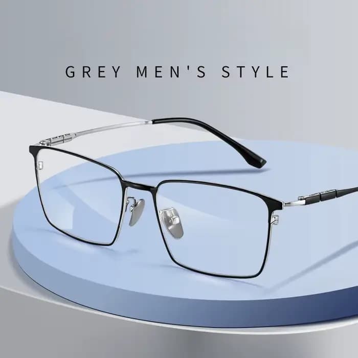 YIMARUILI Ultra-léger affaires Simple luxe lunettes myopes rétro carré pur titane optique lunettes d