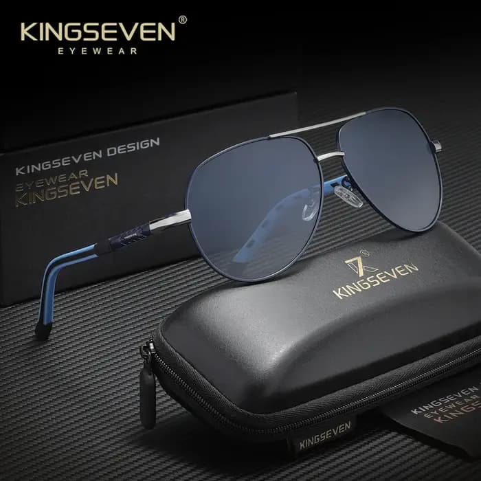KINGSEVEN Lunettes de soleil classiques pour hommes en aluminium