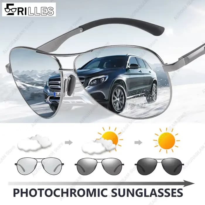 Lunettes de soleil polarisées photochromiques pour la conduite