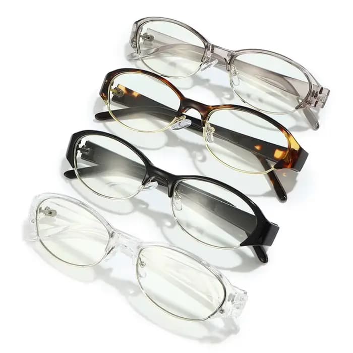 Nouvelles Lunettes Tendance 2026 Ovales Uniques Monture Myopie Rétro Verres Plats Unisexe Mode Anti-Lumière Bleue
