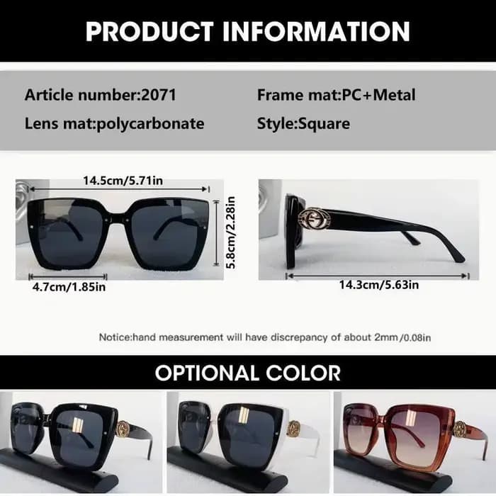 OCYCO 2026 Lunettes de soleil de luxe glamour pour femmes et hommes