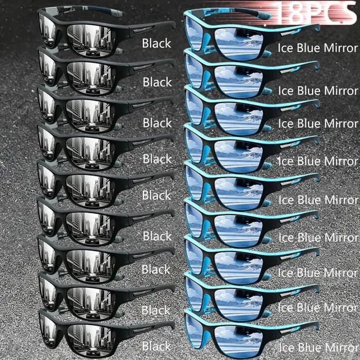 18 Paires de Lunettes de Soleil Sport Vintage Tendance avec Monture Camouflage pour Hommes et Femmes – Idéales