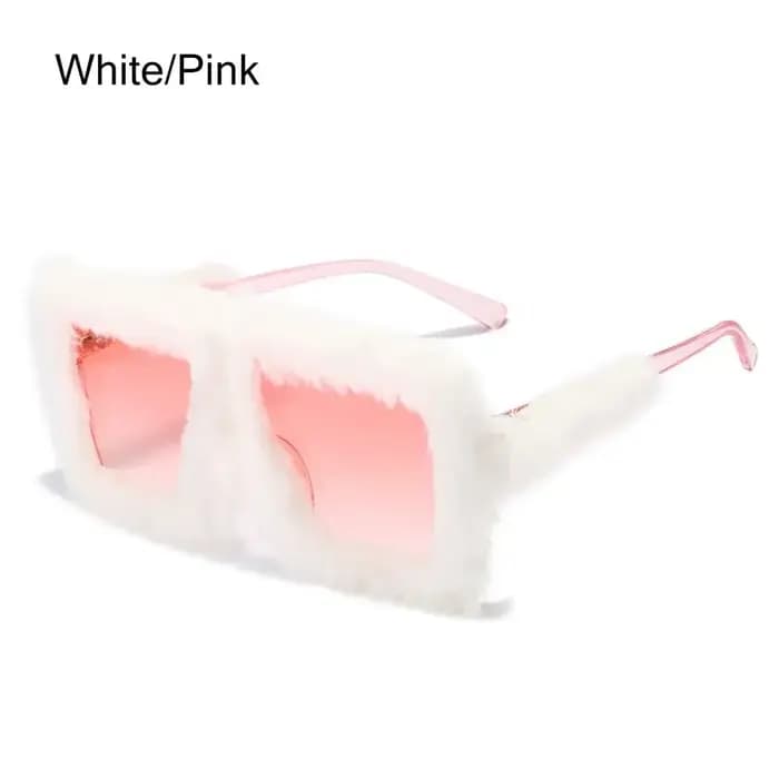 Lunettes de soleil carrées surdimensionnées en velours pour femmes