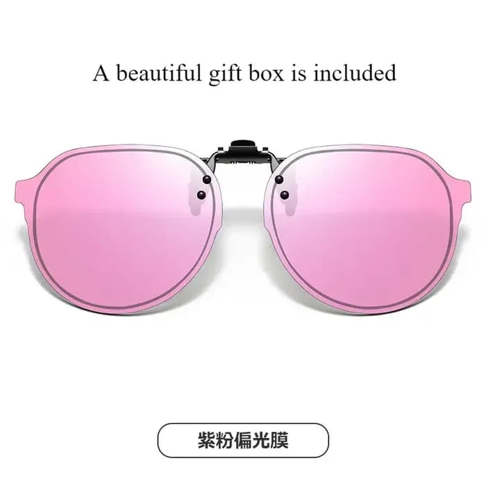 Hommes lentille polarisée rabattable pince sur lunettes de soleil femmes conduite