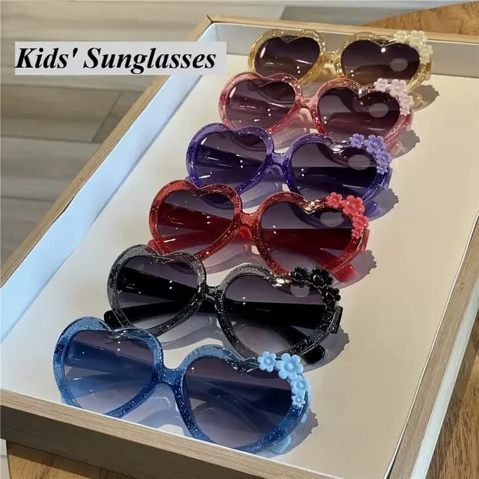 Filles garçons mignon dessin animé fleur lunettes de soleil en plein air Protection solaire enfants belles