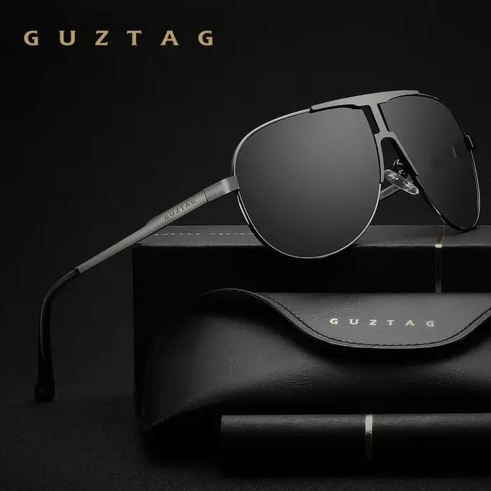 GUZTAG-Lunettes de soleil polarisées classiques pour hommes, en acier inoxydable, vintage, pour l'ex