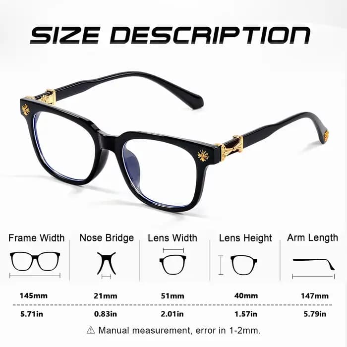 Lunettes carrées classiques anti-lumière bleue, 1 pièce, pour hommes et femmes, monture noire et tra