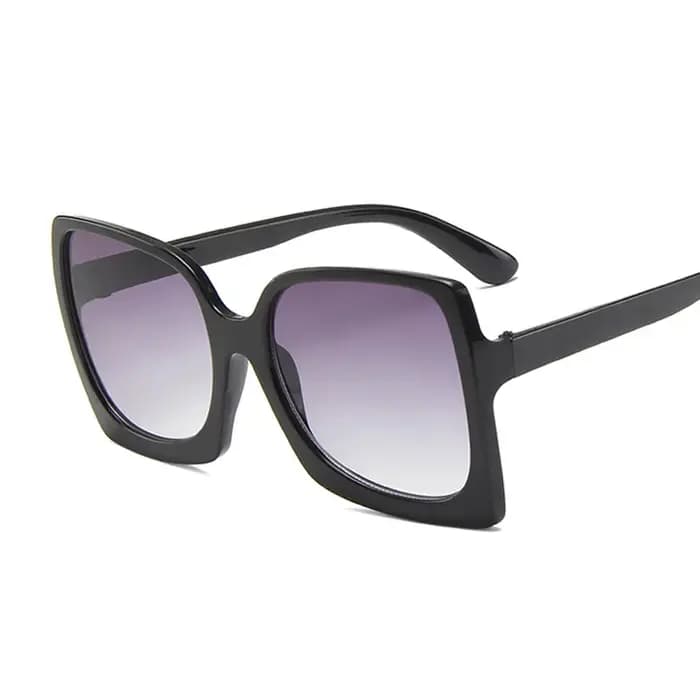 Vintage grandes lunettes De soleil carrées femme noir dégradé surdimensionné
